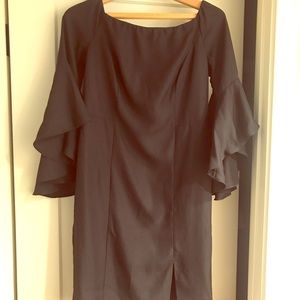 Black off shoulder cocktail dress